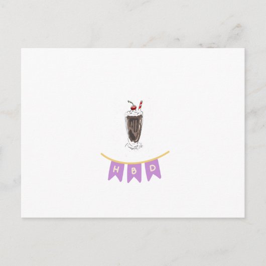 Happy Birthday Minimalistisch Art Card Gender Neut Postkarte (Vorderseite)