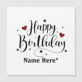 Happy Birthday Minimalistisch Calligraphy Cards Magnetkarte
