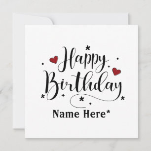 Happy Birthday Minimalistisch Typografie Kalligraf