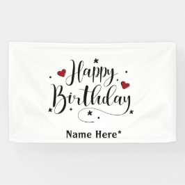 Happy Birthday Minimalistisch Typografie Kalligraf Banner