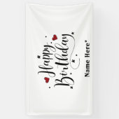 Happy Birthday Minimalistisch Typografie Kalligraf Banner (Vertikal)