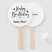 Happy Birthday Minimalistisch Typografie Kalligraf Fächer (Vorne und Hinten)
