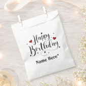 Happy Birthday Minimalistisch Typografie Kalligraf Geschenktütchen (Ausgeschnitten)