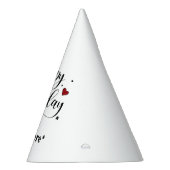 Happy Birthday Minimalistisch Typografie Kalligraf Partyhütchen (Rechts)