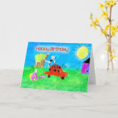 Happy Birthday Miss Q Karte (Gelbe Blume)