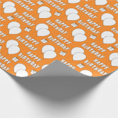 Happy Birthday mit Balloons Orange Hintergrund Geschenkpapier (Ecke)