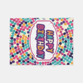 Happy Birthday mit benutzerdefinierten Text roten Fleecedecke (Vorderseite (Horizontal))