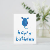 Happy Birthday mit Maus Postkarte (Stehend Vorderseite)
