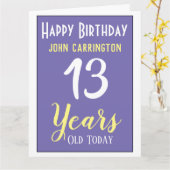 Happy Birthday mit Name & Alter 13 Jahre Karte (Gelbe Blume)