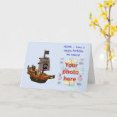 Happy Birthday mit Pirateship fügen Sie Ihr eigene Karte (Gelbe Blume)