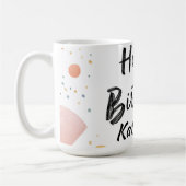 "Happy Birthday" mit Playful Geometric Confetti Kaffeetasse (Links)
