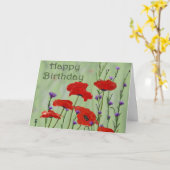 Happy Birthday mit Poppies Karte (Gelbe Blume)