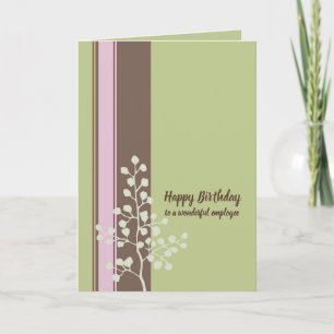 Happy Birthday Mitarbeiter Tree Green Karte