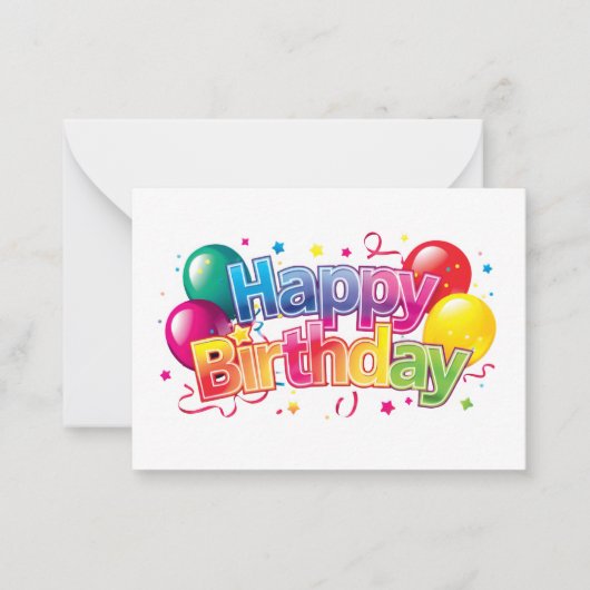 Happy Birthday Mitteilungskarte (Vorderseite)