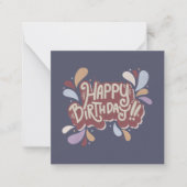 Happy Birthday Mitteilungskarte (Vorderseite)