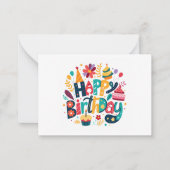 Happy Birthday Mitteilungskarte (Vorderseite)