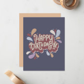 Happy Birthday Mitteilungskarte (Vorderseite/Rückseite Beispiel)