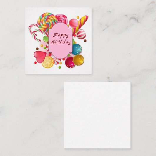 Happy Birthday Mitteilungskarte (Vorne/Hinten)