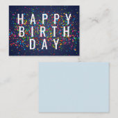 Happy Birthday Mitteilungskarte (Vorne/Hinten)