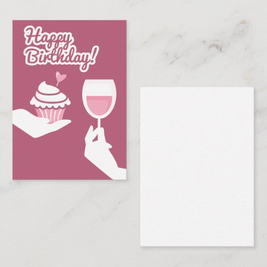 Happy Birthday Mitteilungskarte (Vorne/Hinten)