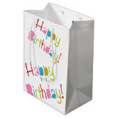 Happy Birthday Mittlere Geschenktüte (Rückseite Schrägansicht)