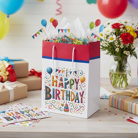 Happy Birthday Mittlere Geschenktüte