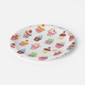 Happy Birthday Mixed Cupcakes Pappteller (Schrägansicht)