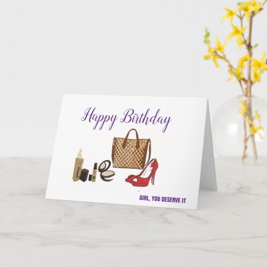 Happy Birthday Modekarte Karte (Gelbe Blume)