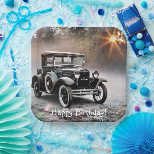 Happy Birthday Model A Car Pappteller (Party)