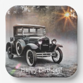 Happy Birthday Model A Car Pappteller (Vorderseite)