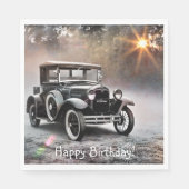 Happy Birthday Model A Car Serviette (Vorderseite)