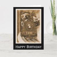 Happy Birthday Model Train Card