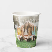 Happy Birthday Modern Calligraphy Foto Pappbecher (Rückseite)