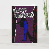 Happy Birthday Modern card, Retro Punk Karte (Vorderseite)