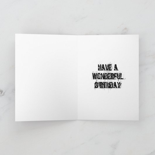 Happy Birthday Modern card, Retro Punk Karte (Innenseite)