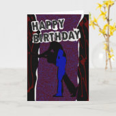 Happy Birthday Modern card, Retro Punk Karte (Gelbe Blume)