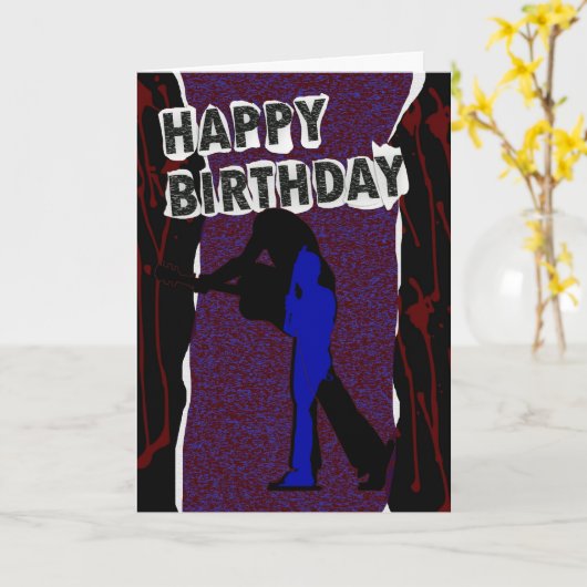 Happy Birthday Modern card, Retro Punk Karte (Gelbe Blume)