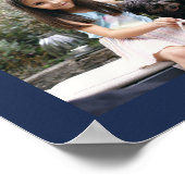 Happy Birthday Modern Foto Collage Navy Blue Poster (Ecke)