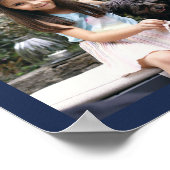Happy Birthday Modern Foto Collage Navy Blue Poster (Ecke)
