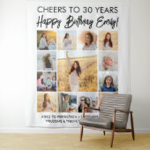 Happy Birthday Modern Foto Collage Party Signage Wandteppich (Beispiel)