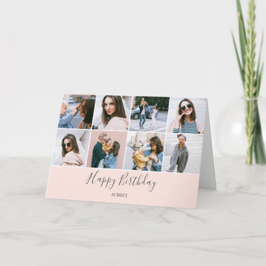 Happy Birthday Modern Foto Karte (Vorderseite)