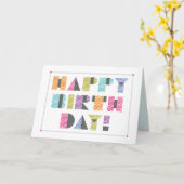 Happy Birthday Modern Letters Karte (Gelbe Blume)