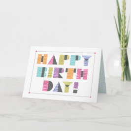 Happy Birthday Modern Letters Karte