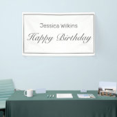 Happy Birthday Modern Minimalistisch White Black Banner (Messeveranstaltung)