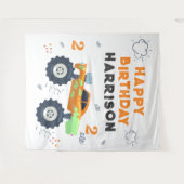 Happy Birthday Modern Monster Car Trucks Name Wandteppich (Vorderseite (Horizontal))