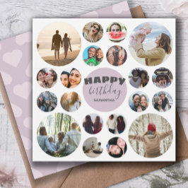 Happy Birthday Modern Pink 20 Foto Collage Karte