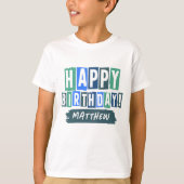 Happy Birthday Modern Playful Fun Einfache Begrüßu T-Shirt (Vorderseite)