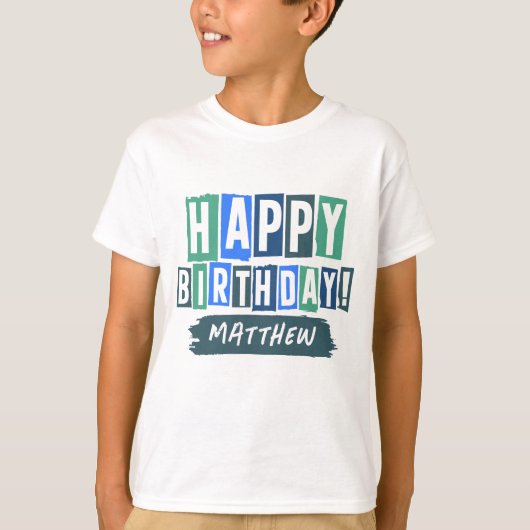 Happy Birthday Modern Playful Fun Einfache Begrüßu T-Shirt (Vorderseite)