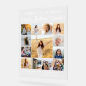 Happy Birthday Modern Script Foto Collage Party Acrylschild (Winkel)