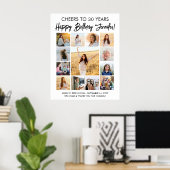 Happy Birthday Modern Script Foto Collage Party Poster (Heimbüro)